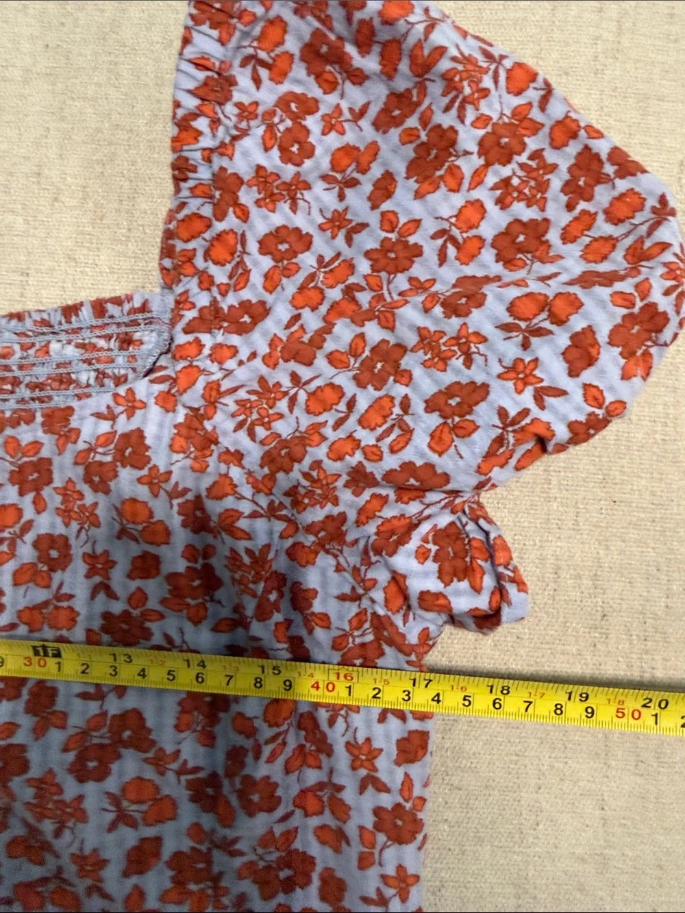 Madewell Size 4 Floral Puff Sleeve Button Front Square Neck Blouse